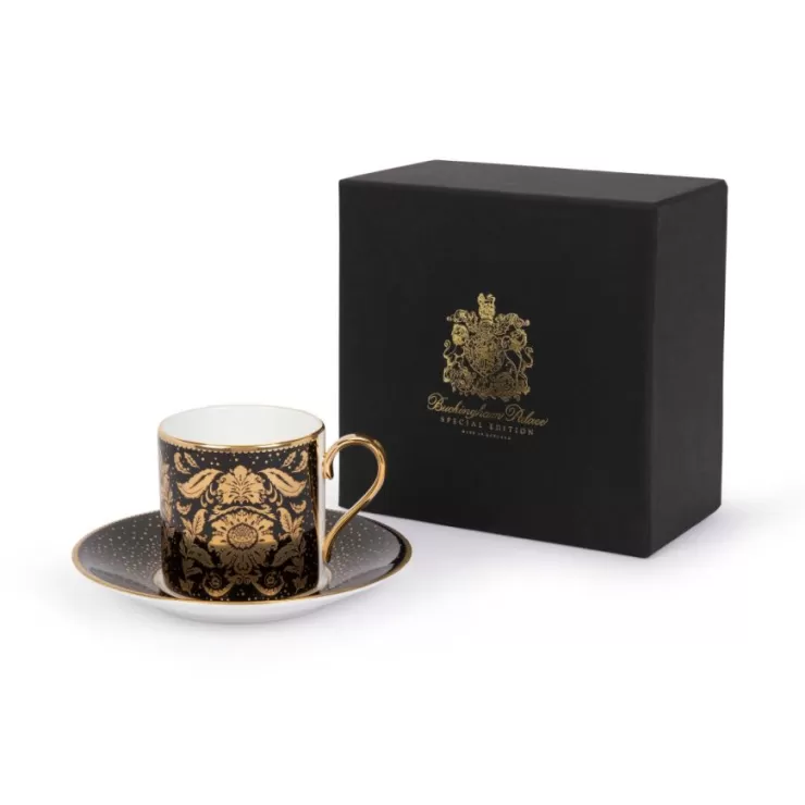 Royal Collection Shop Acanthus Black Coffee Cup And Saucer* Cups & Saucers