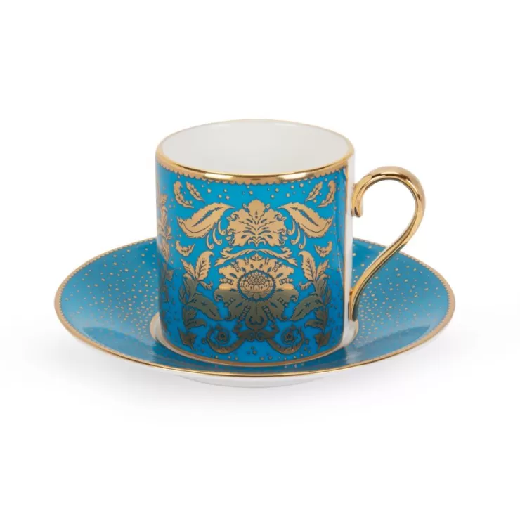 Royal Collection Shop Acanthus Turquoise Coffee Cup And Saucer* Cups & Saucers