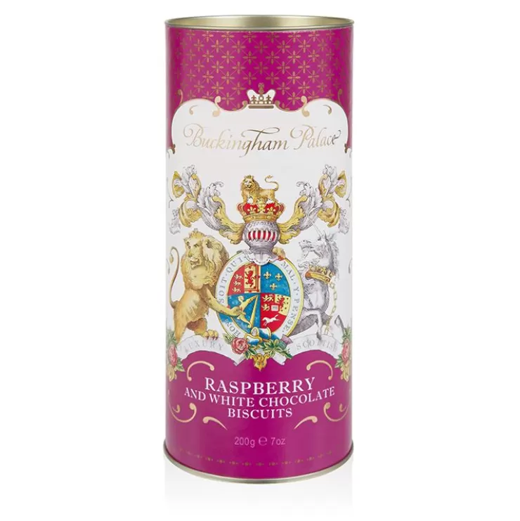 Royal Collection Shop Buckingham Palace White Chocolate And Raspberry Biscuit Tube* Biscuits