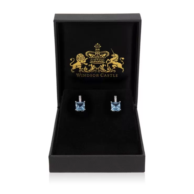 Royal Collection Shop Crystal Square Drop Earrings* Earrings