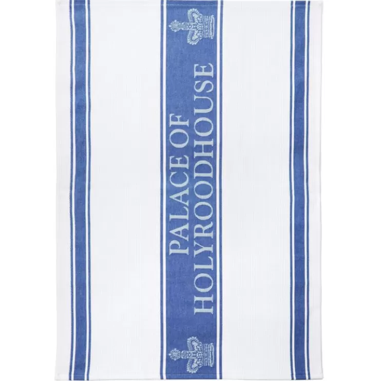 Royal Collection Shop Palace Of Holyroodhouse Blue Waffle Tea Towel* Breakfast Table