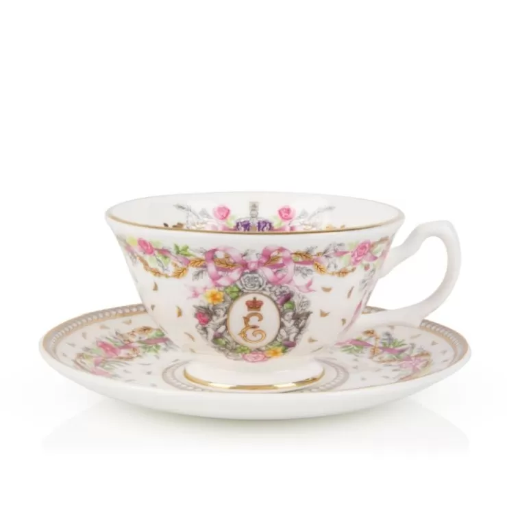 Royal Collection Shop Queen Elizabeth Ii Commemorative Teacup And Saucer* Cups & Saucers