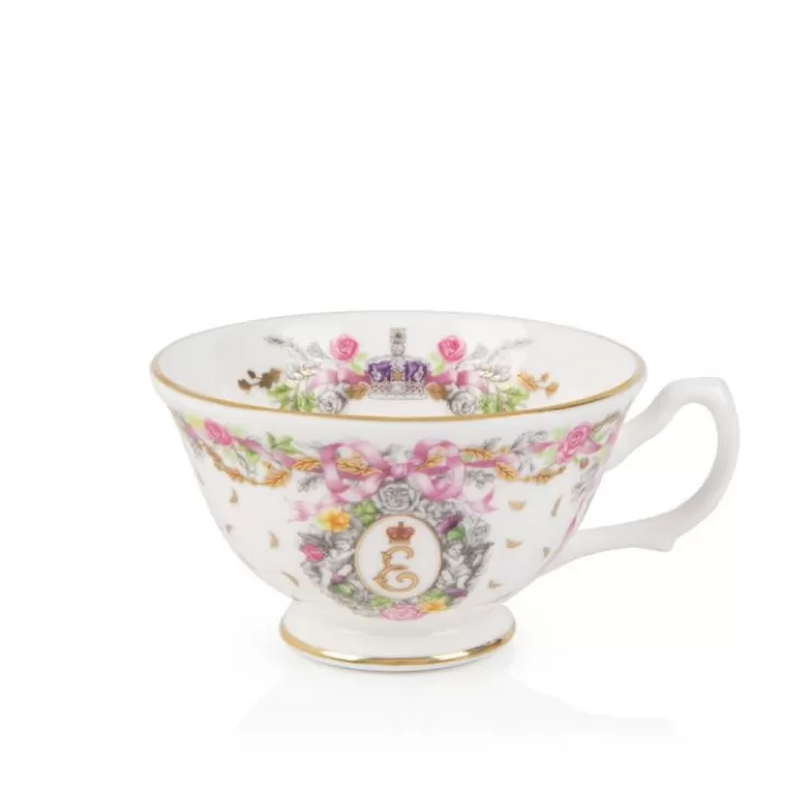 Royal Collection Shop Queen Elizabeth Ii Commemorative Teacup And Saucer* Cups & Saucers