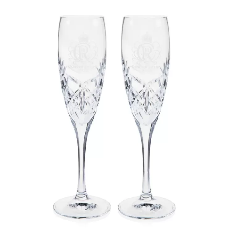 Royal Collection Shop The Coronation Limited Edition Champagne Flutes* Wine & Spirits