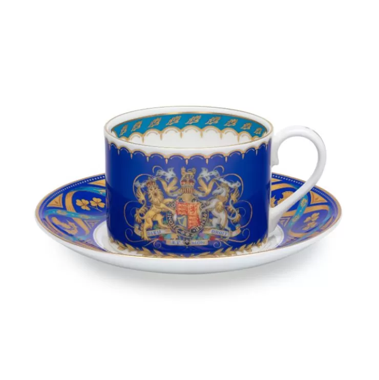 Royal Collection Shop The Coronation Teacup And Saucer* Cups & Saucers