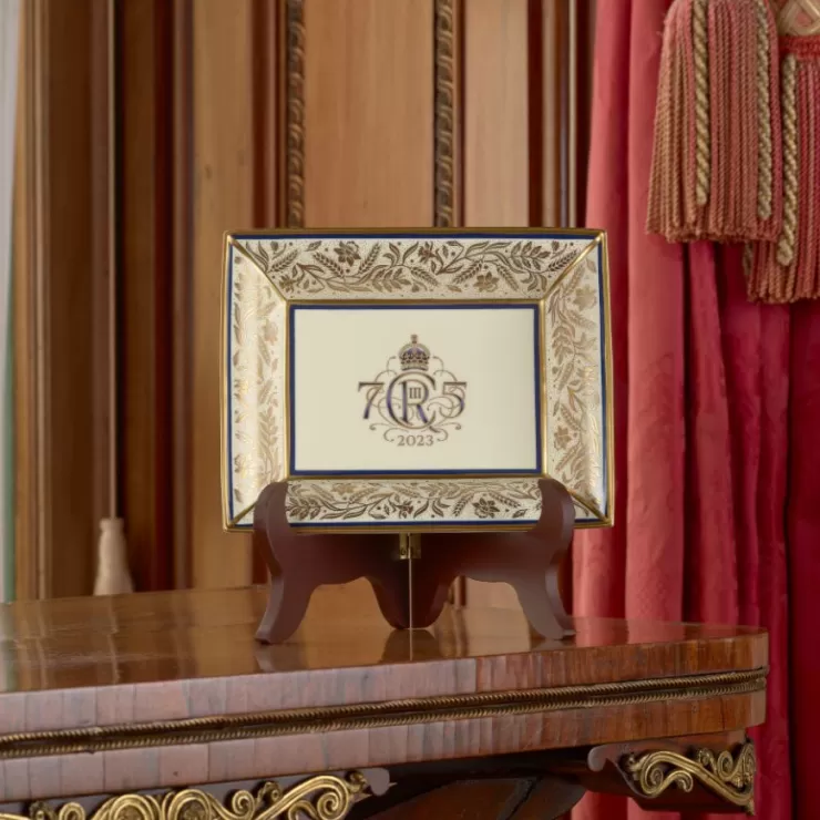 Royal Collection Shop The King'S 75Th Birthday Limited Edition Navy Tray* His Majesty The King'S 75Th Birthday