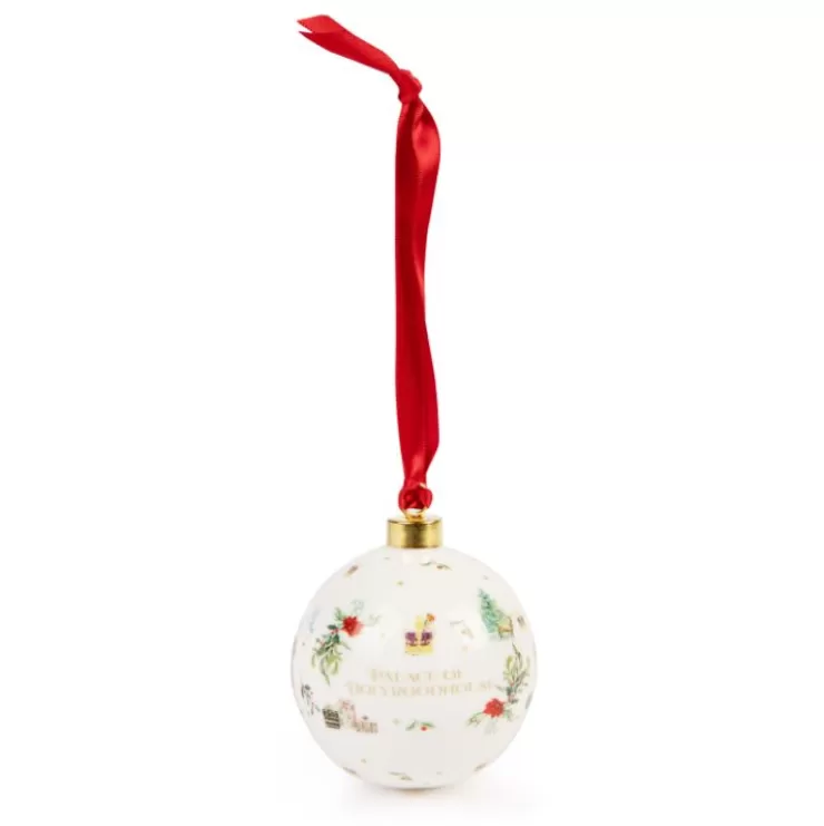 Royal Collection Shop The Palace Of Holyroodhouse Fine Bone China Bauble* Decorations