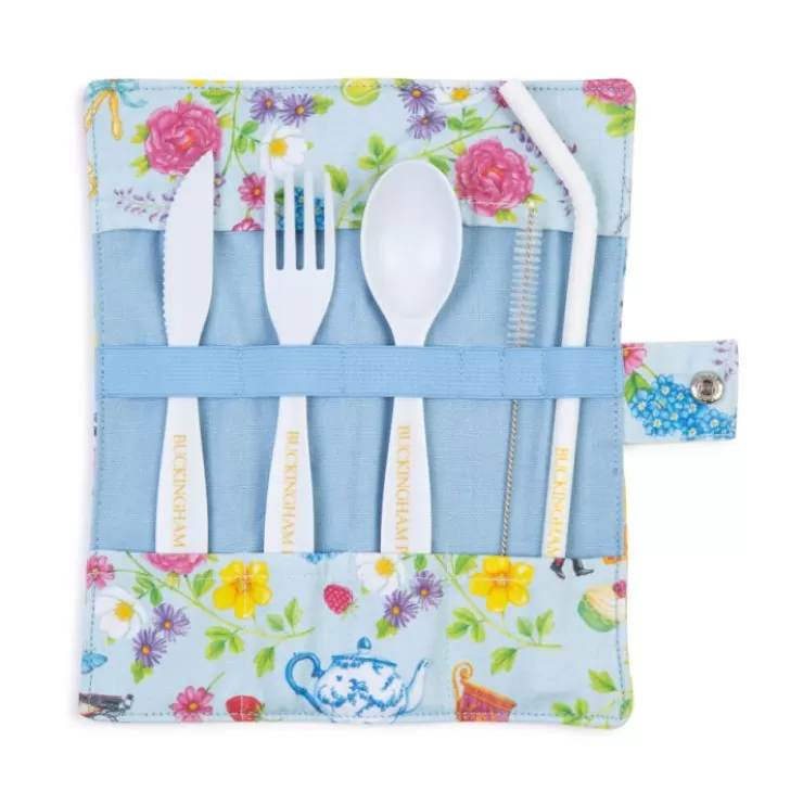 Royal Collection Shop The Summertime Blue Bamboo Cutlery Wrap* Picnics