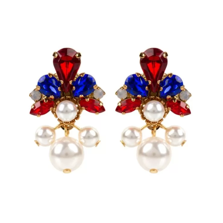 Royal Collection Shop Vicki Sarge Red, White And Blue Pearl Drop Earrings* Earrings