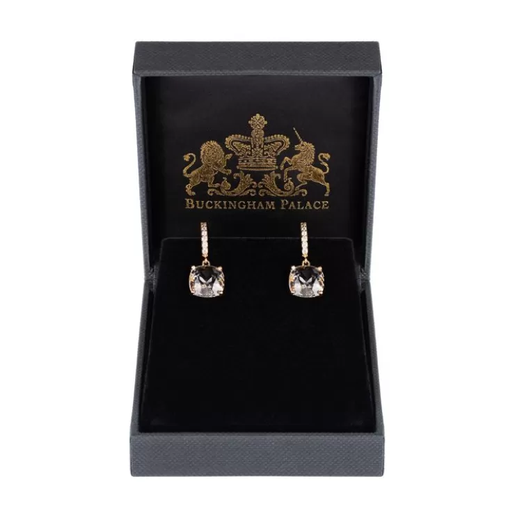 Royal Collection Shop White Square Crystal Earrings* Earrings