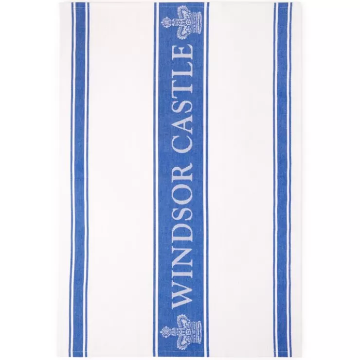 Royal Collection Shop Windsor Castle Blue Waffle Tea Towel* Breakfast Table