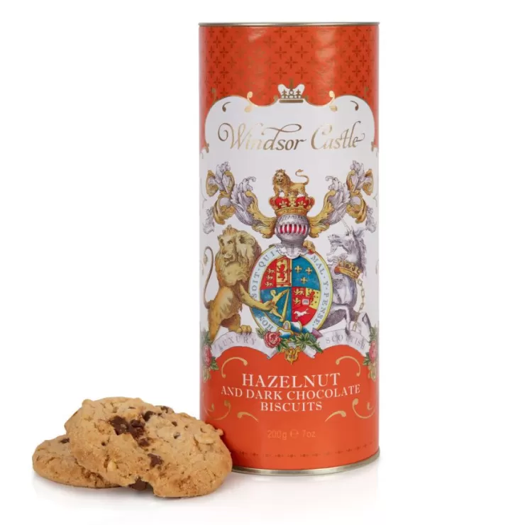 Royal Collection Shop Windsor Castle Hazelnut And Chocolate Chip Biscuit Tube* Biscuits