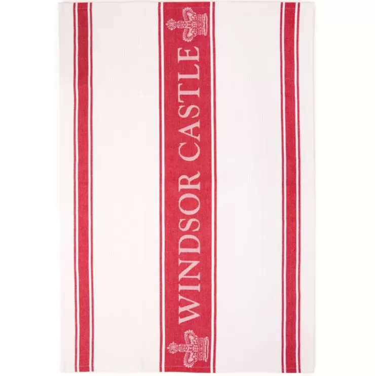 Royal Collection Shop Windsor Castle Red Waffle Tea Towel* Breakfast Table